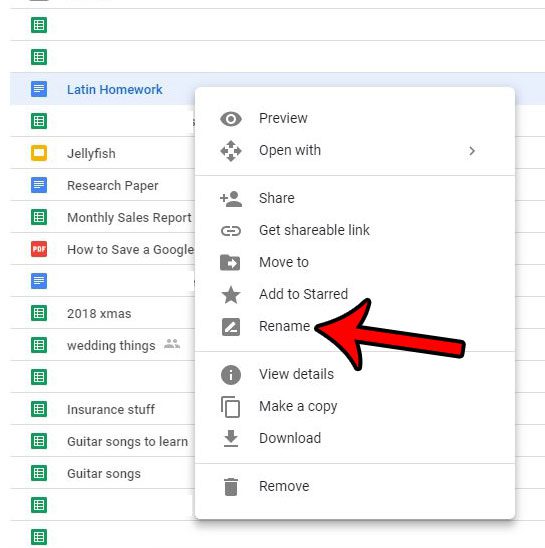 Cómo cambiar el nombre de un archivo en Google Drive