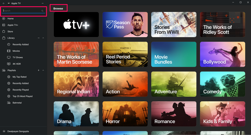 apple tv sur windows 11