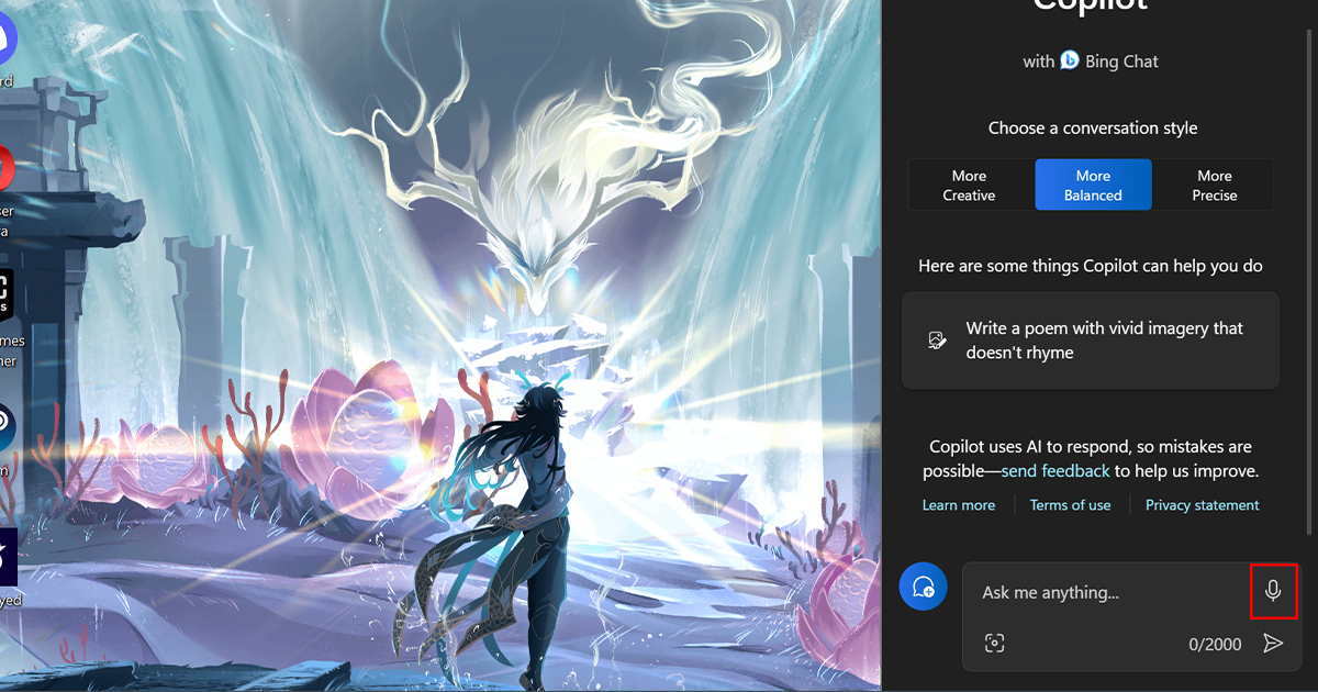 Comment faire fonctionner le copilote avec la voix dans Windows 11