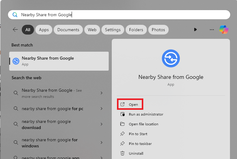 Comment réparer le partage rapide de Google ne fonctionne pas dans