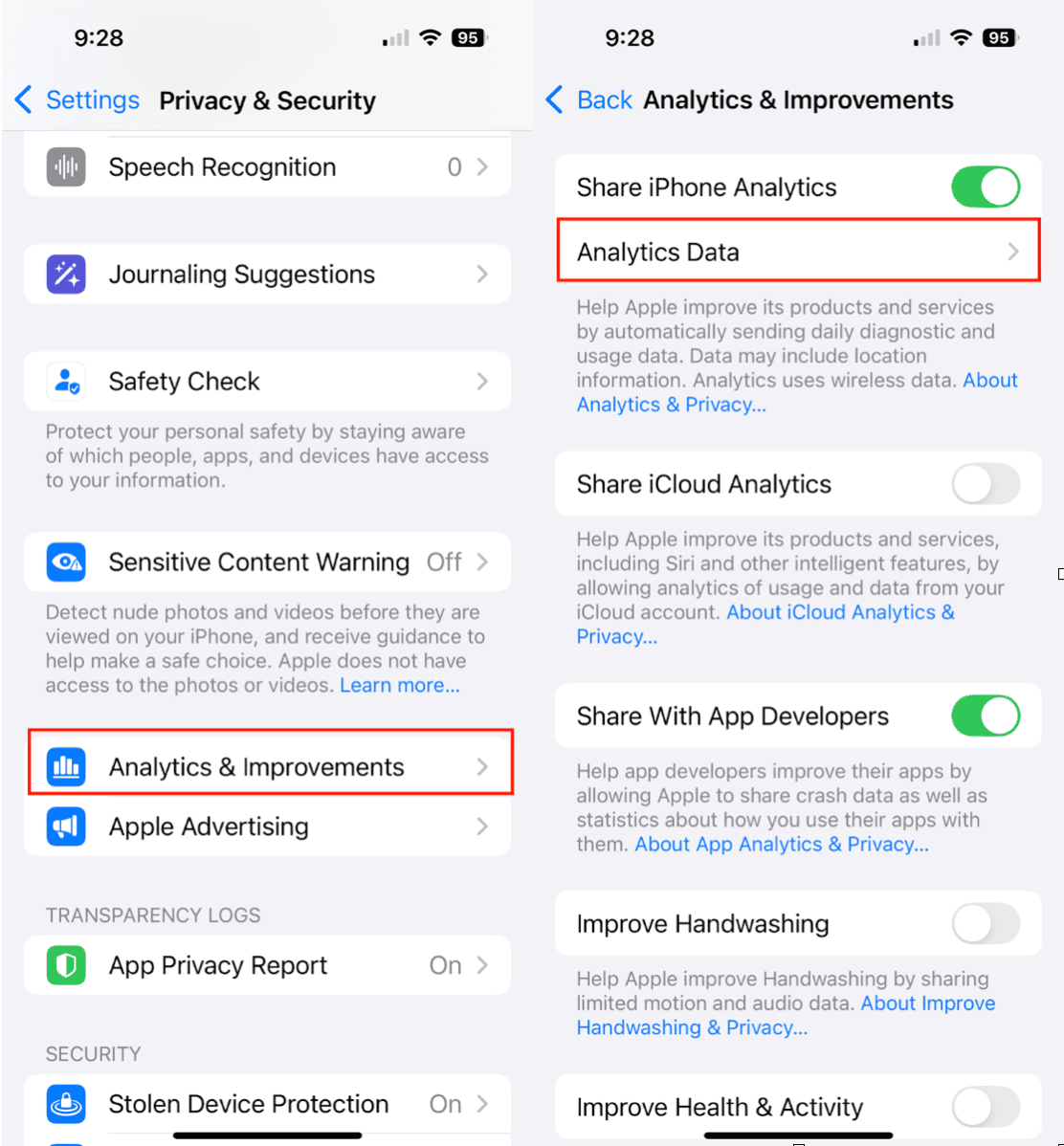 Comment supprimer les données d'analyse sur iPhone