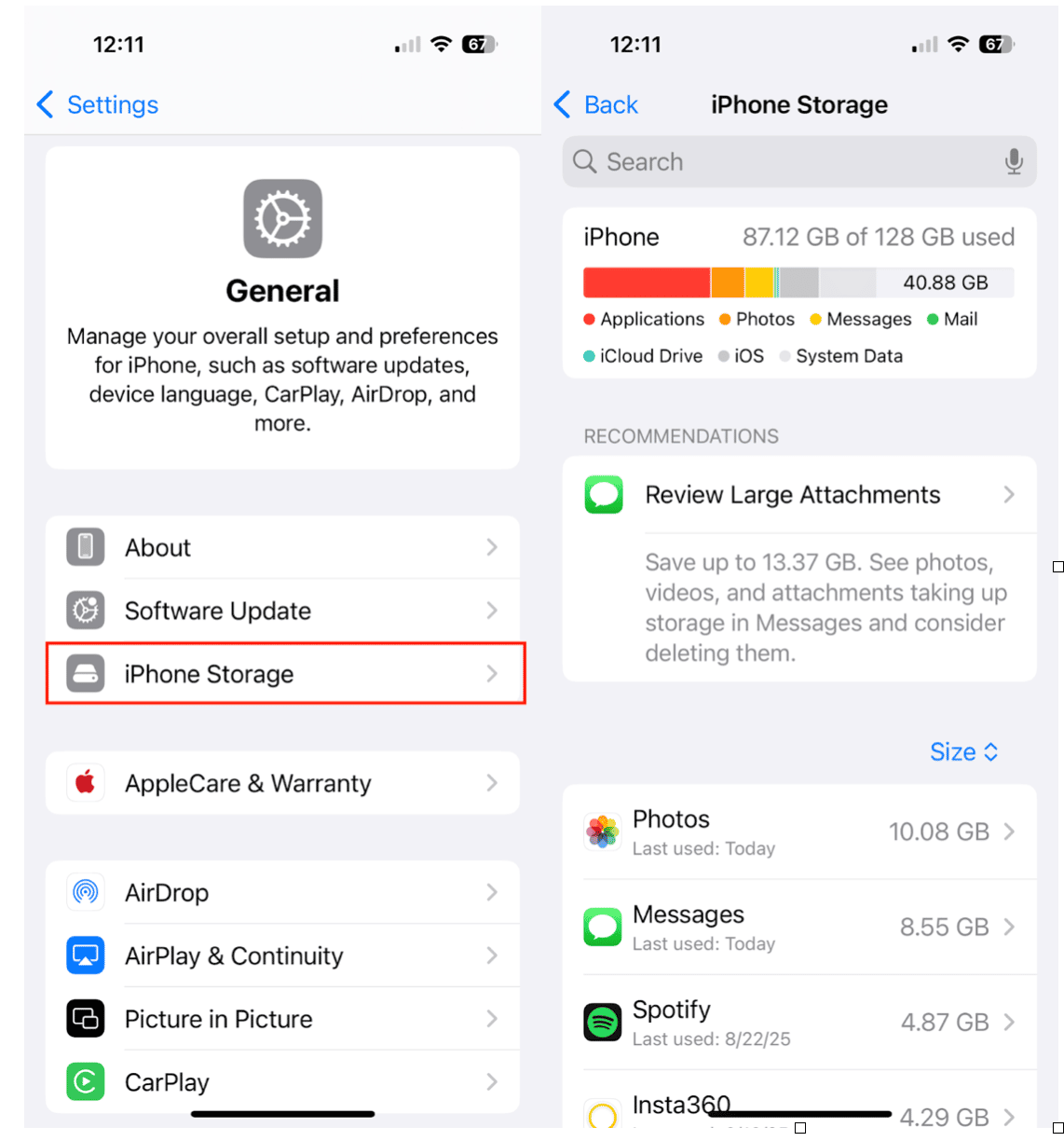Comment effacer le stockage sur iPhone